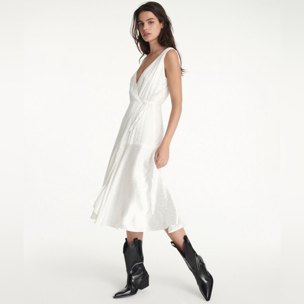 NWT The Kooples Wrap Mini Dress in Jacquard w Polka Dots Size 3 (The Kooples L)